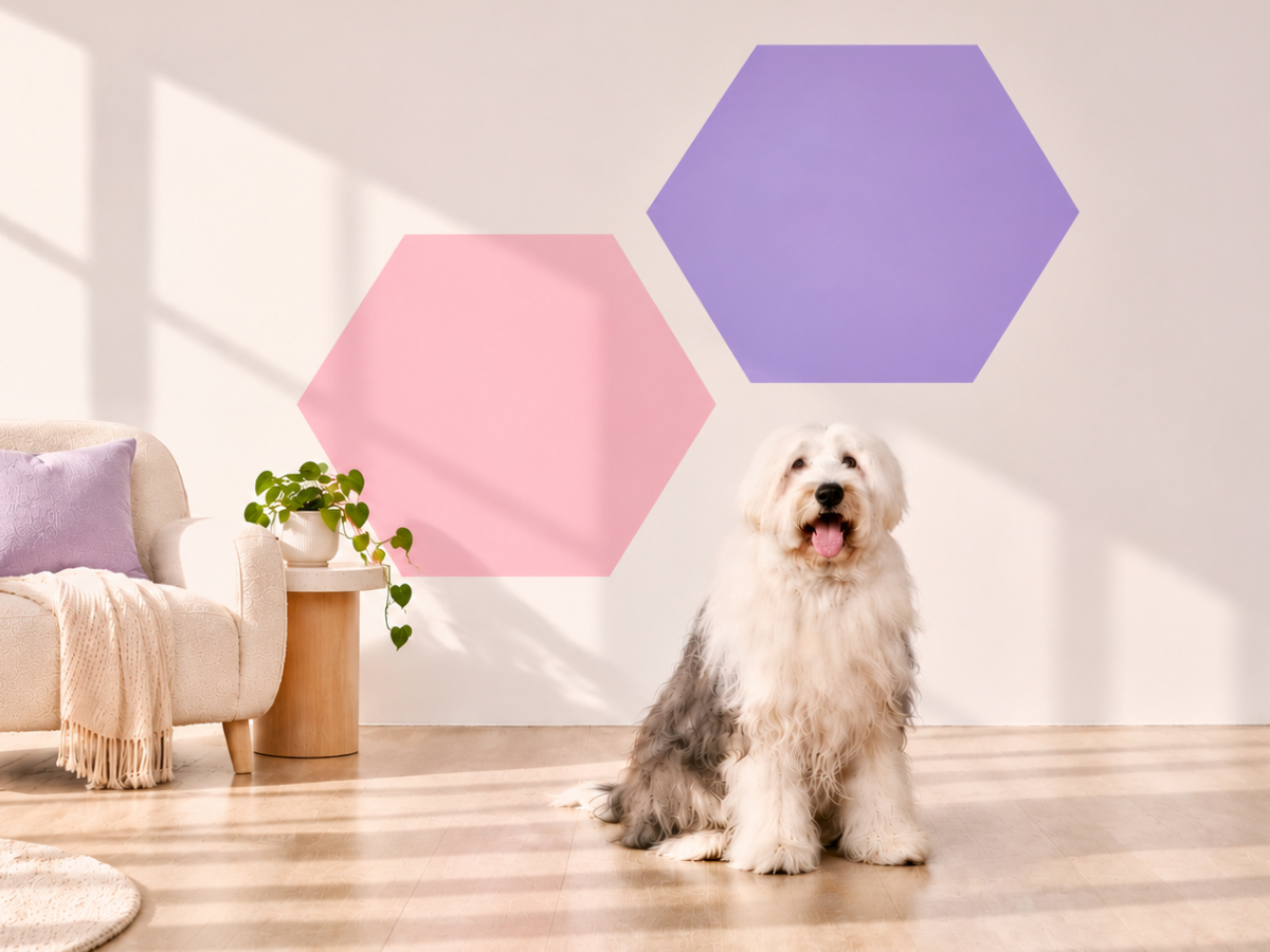 得利古代牧羊犬與 A767 寵物家庭生活情境
